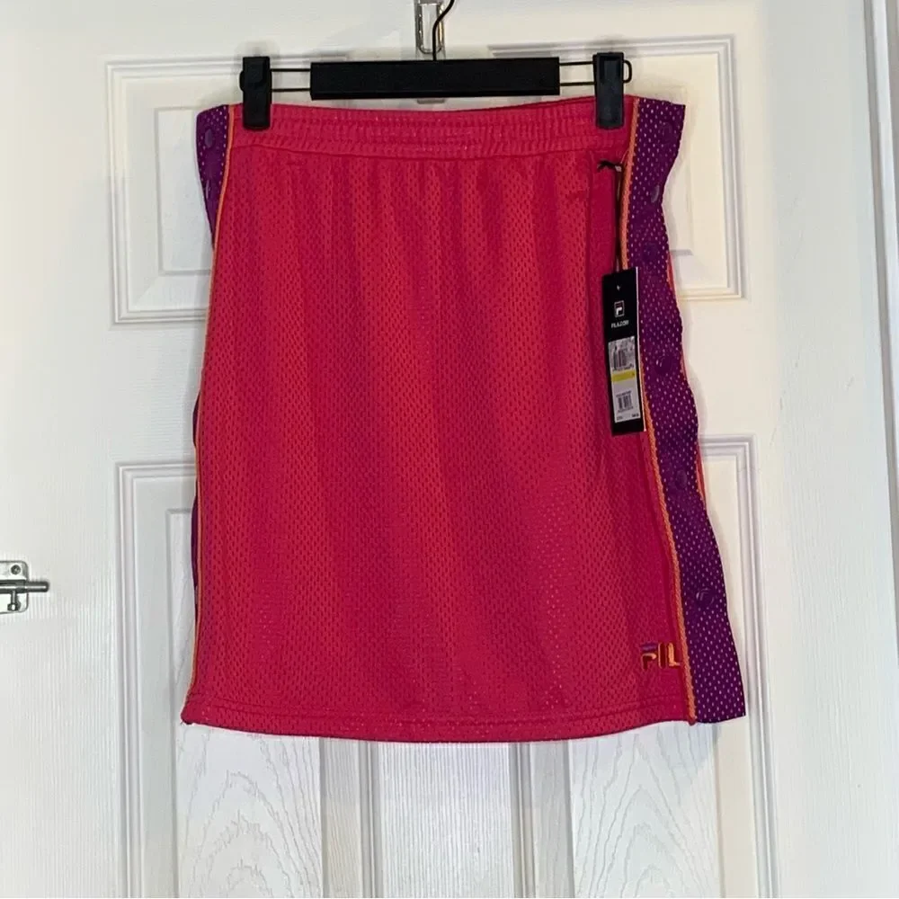 Fila Miriam Tearaway Athletic Mesh Mini Skirt Pink/Purple Women’s Size Medium